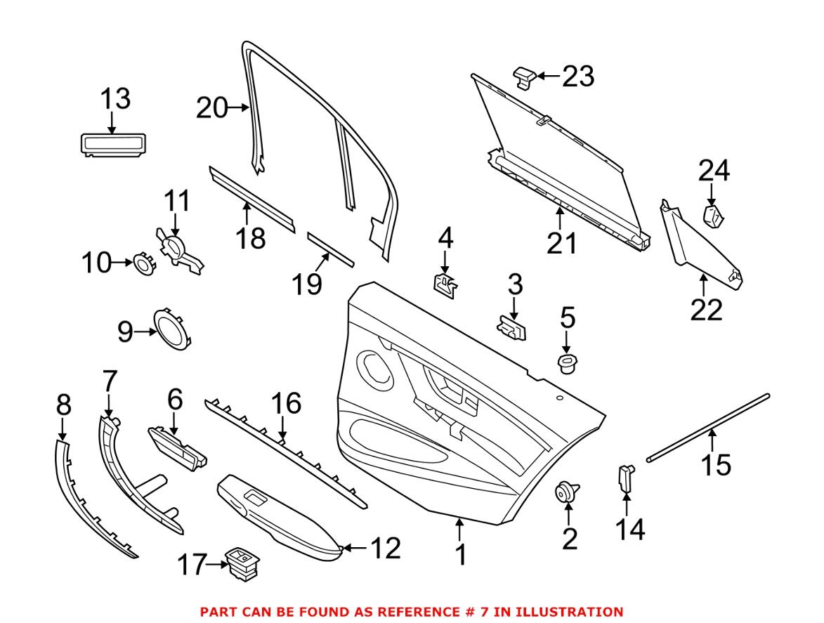 BMW Interior Door Pull Handle = Rear Passenger Side 51427281470